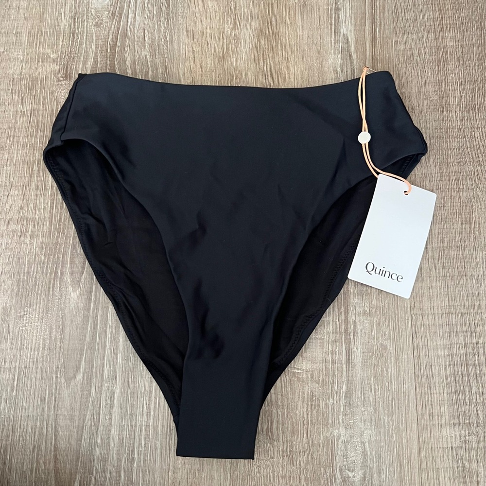 NWT Quince Bikini Bottom XS Black Vacation Swim Beach Summer Minimalist